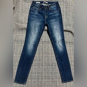 Vigoss Dark Distressed Denim Jeans, Jagger Skinny Style, Women Size 26